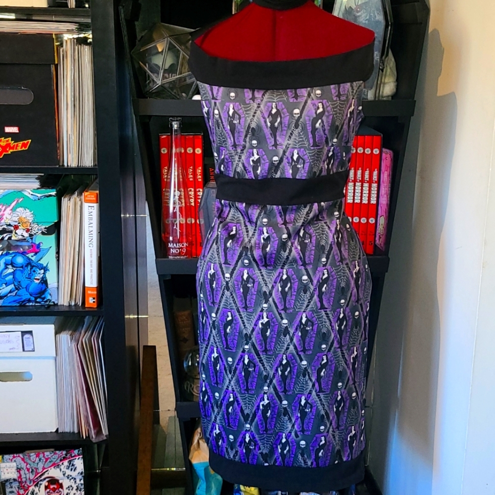 Vampira 1954 Print Kreepsville 666 Bodycon Dress L/XL